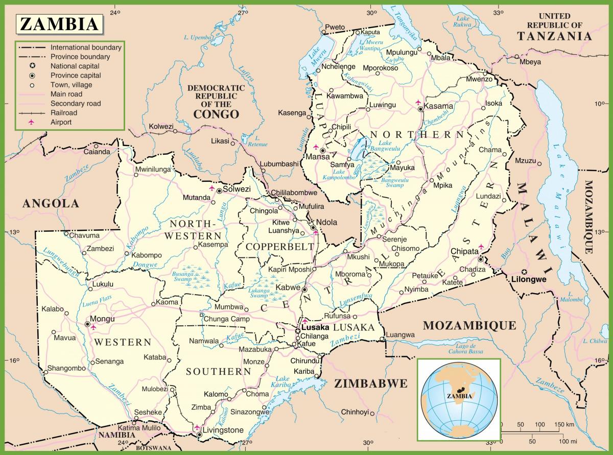 kaart Sambia