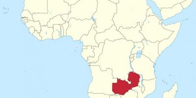 Aafrika kaart, mis näitab Sambia