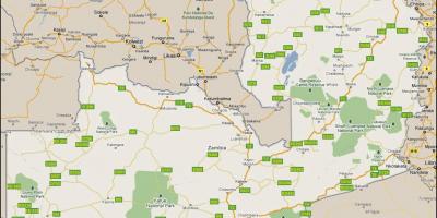 Kaart üksikasjalikud Sambia