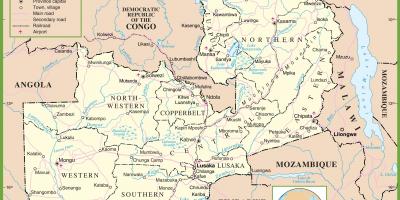 Kaart poliitilise Sambia
